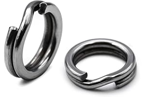 Natufish Fishing Split Rings - 50/100Pcs Stainless Steel Lure Ring for Link Fishing Hooks Heavy Duty Saltwater Terminal Tackle Connector