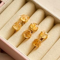 Gempires Natural Raw Citrine Prong Setting Stud
