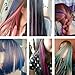 FESHFEN Colored Hair Extensions, 16 PCS 8 Colors Rainbow Hairpieces for Women Highlight Colorful Straight Clip in Hair Extensions Daily Party Costumes Hair Pieces for Girls Dolls, 22 inch