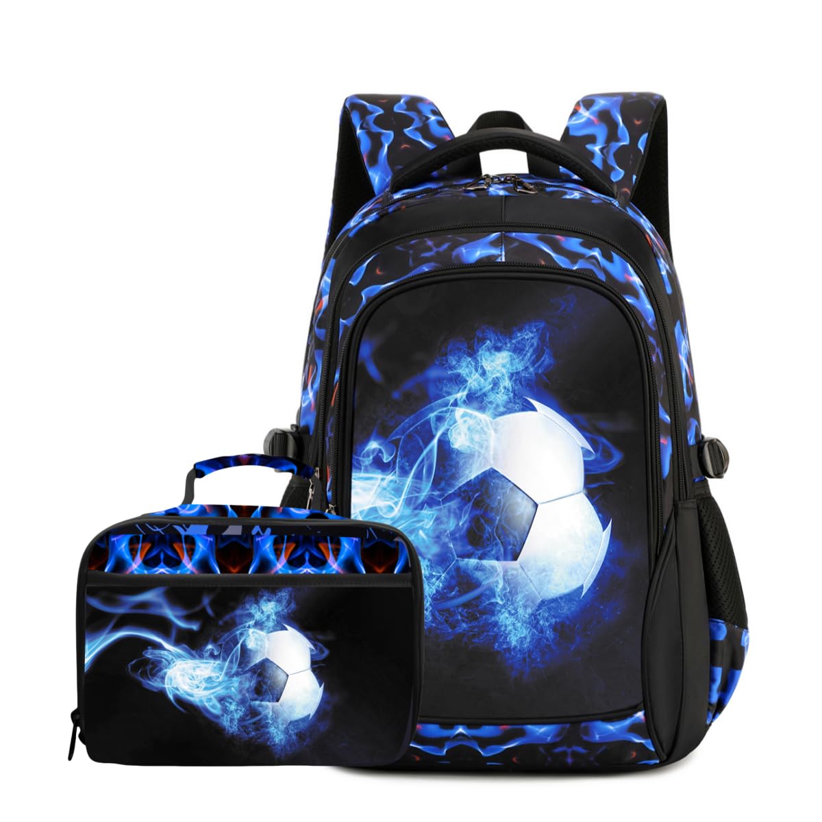 Photo 1 of mezhsa Boys Backpack Kids Bookbag Durable Elementary Middle School Bags Soccer 18in (Z-BLUE)