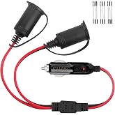 CUZEC 1 to 2 Car Cigarette Lighter 16 AWG Cord 12v / 24v Car Cigarette Lighter Splitter, Power Charger Adapter 2-Way Waterproof Socket Splitter
