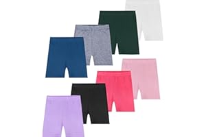 LYDTICK 8 Pack Girls Shorts Dance Shorts Breathable Bike Shorts Toddler Girls Summer Clothes, Assorted Colors