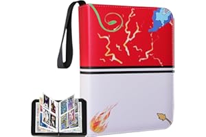 Fweel 4-Pocket Trading Card Binder with Zipper, 400 Pockets, PU Leather Collection Album for MTG, TCG, Sports Cards, Ideal for Collectors and Enthusiasts