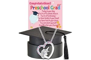 TEMULNEE Graduation Gifts for Graduates Congratulations Gifts Card Cap Grad Graduation Gift for Her Daughter Granddaughter Niece Unicorn Necklace Cards Unique Caps Box Graduate Graduating Unicorns Necklaces Silver Jewelry Ideas Pendant