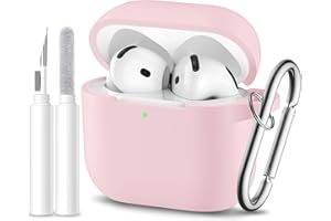 Dgege for Airpods 4th Generation Case Cover(2024),Soft Silicone Full Protective Case for AirPods 4 Case with Keychain & Clean