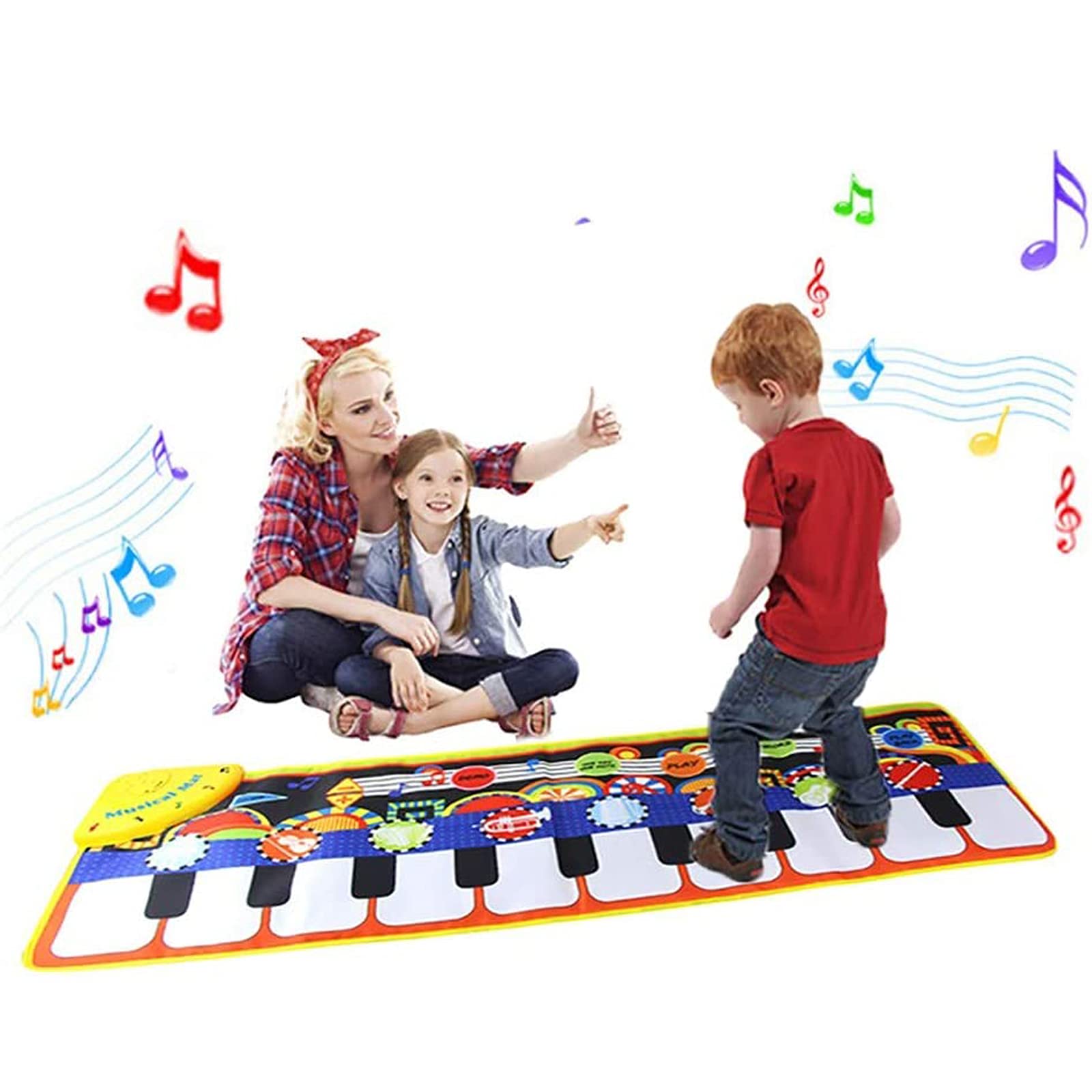 Toys for 1-6 Year old Girls Boys Toddlers Infant Kids, Gifts for 6-24 month old boys girls Piano Music Dance Mat with 19 Keys Piano Mat, 8 Selectable Instruments Build-in Speaker & Recording Function