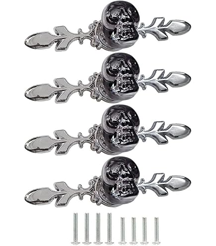 Milkary 10-Pack Crystal Glass Skull Door Knobs – Clear Drawer Pulls With Zinc Alloy Base, 1.18 X 0.83 X 1.57 Inch, For Cabinets, Wardrobes, Bedside Tables