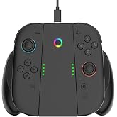 YUYIU Charging Grip for Nintendo Switch 2 Joycon, Ergonomic Controller Grip | Play While Charging Handle with USB Cable, Ergonomic Hand Grip and Thumb Grips for Nintendo Switch 2 Joy-Con Controllers