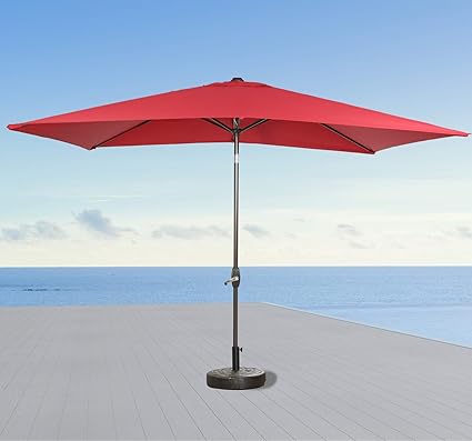 Amazon Com Ulax Furniture Rectangular Patio Umbrella With Base