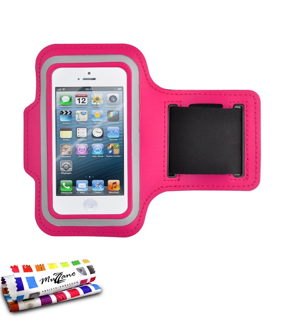 MUZZANO Genuine Armband for Apple iPhone 5 - Hot Pink