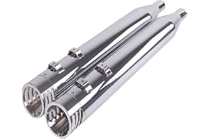 Slip on Mufflers for Harley Tri Glide Trike Models by Handmo, Chrome Slash 4.0'' for Harley Trike Models(20C-CHROME)