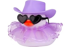 MuMyer Rubber Duck Car Ornament, Cute White Duck Car Dashboard Decoration Accessories with Mini Hat Sunglasses and Skirt