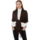RonFoxi Soft Silky Pashmina Shawl Wraps Solid Colors Scarf for Wedding Evening Dresses