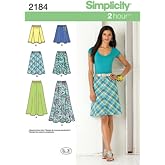 Simplicity S2184 Women's Skirt Sewing Pattern, Bias &amp; Gored Skirts in Five Styles, Sizes 14-22