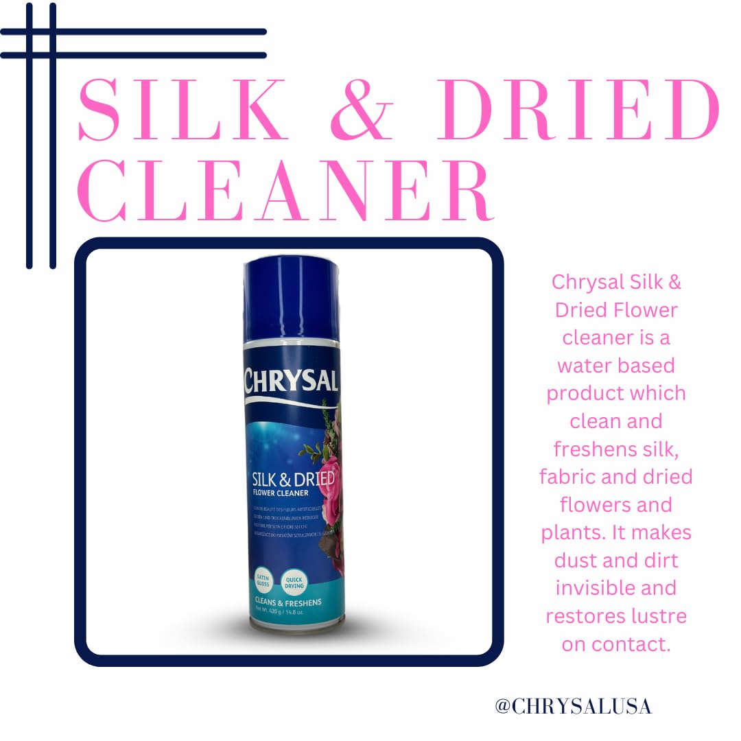 Chrysal Silk & Dried Flowers Cleaner Spray (14.8 oz) - Floral Supplies For Artificial Plants - Flower Arrangements Supplies - Ideal Florist Supplies – Artificial Plant accessories - Silk Plants Cleane