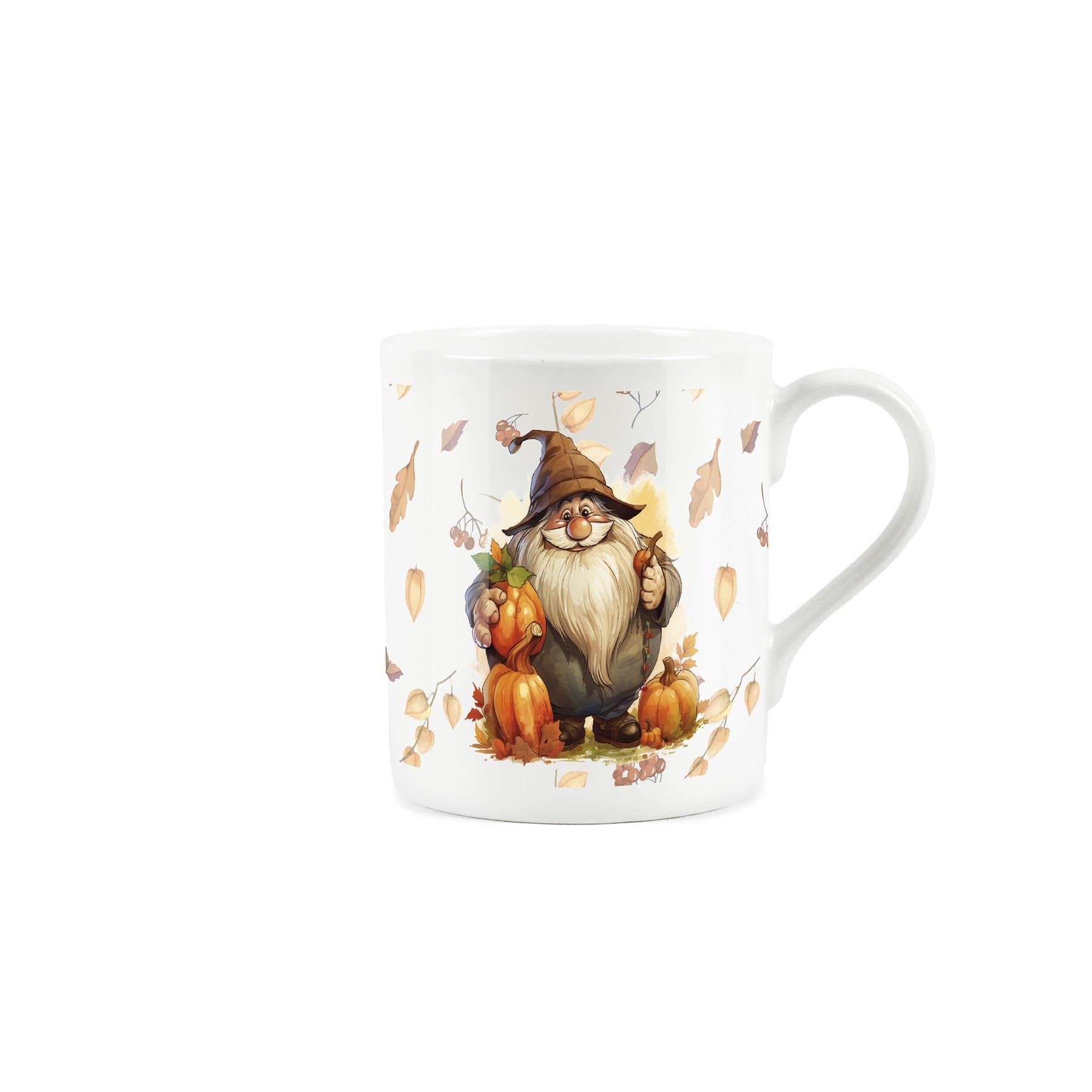 Garden Gnome Mug - Pumpkins Small Fine Bone China White Mug Coffee/Tea Present Gift