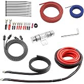 ROCKRIX Car Audio Cable Amp Wiring Kit - 20ft 4 Gauge Power Cable Amplifier Install Wiring Kit