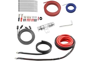 ROCKRIX Car Audio Cable Amp Wiring Kit - 20ft 4 Gauge Power Cable Amplifier Install Wiring Kit