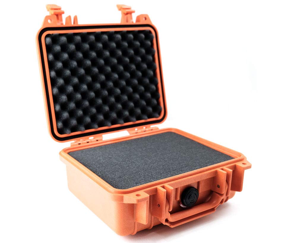 PELI 1200 Protective Case for Sensitive Devices, IP67 Watertight and Dustproof, 12L Capacity, Made in US, With Customisable Foam Insert, Orange