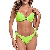 RELLECIGA Women’s Bikini Set High Cut Two Piece Swimsuit Push Up Underwire Bathing Suits