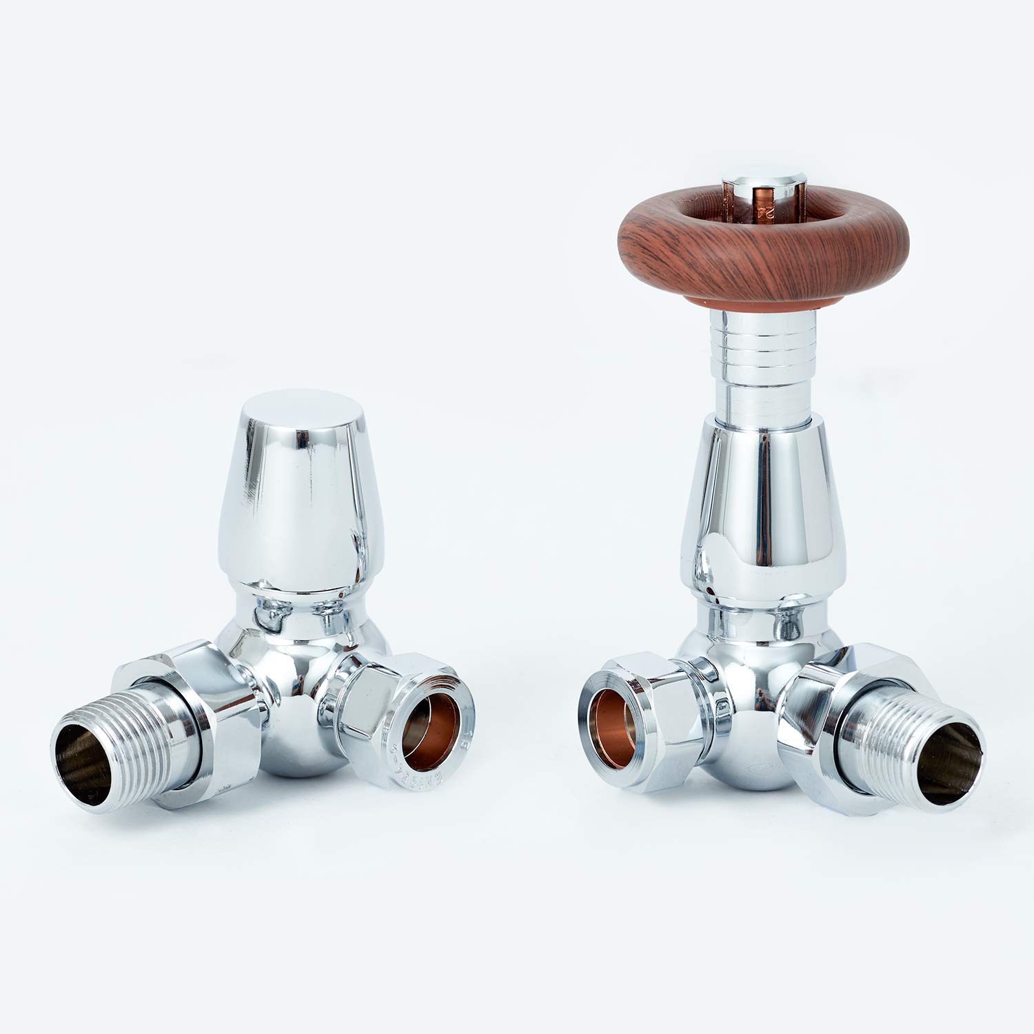 Greened House Oxford Chrome Traditional Corner Thermostatic Radiator Valve TRV Column Radiator