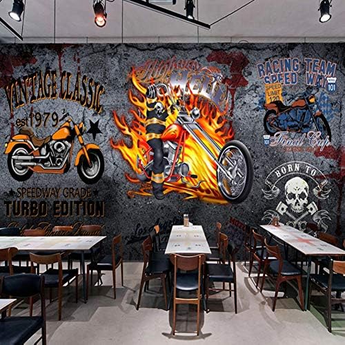 Sdsxt 3dストリート落書きオートバイのポスター壁画レストランカフェバーktvアート壁画背景写真壁紙 500cm H 与え W X3cm