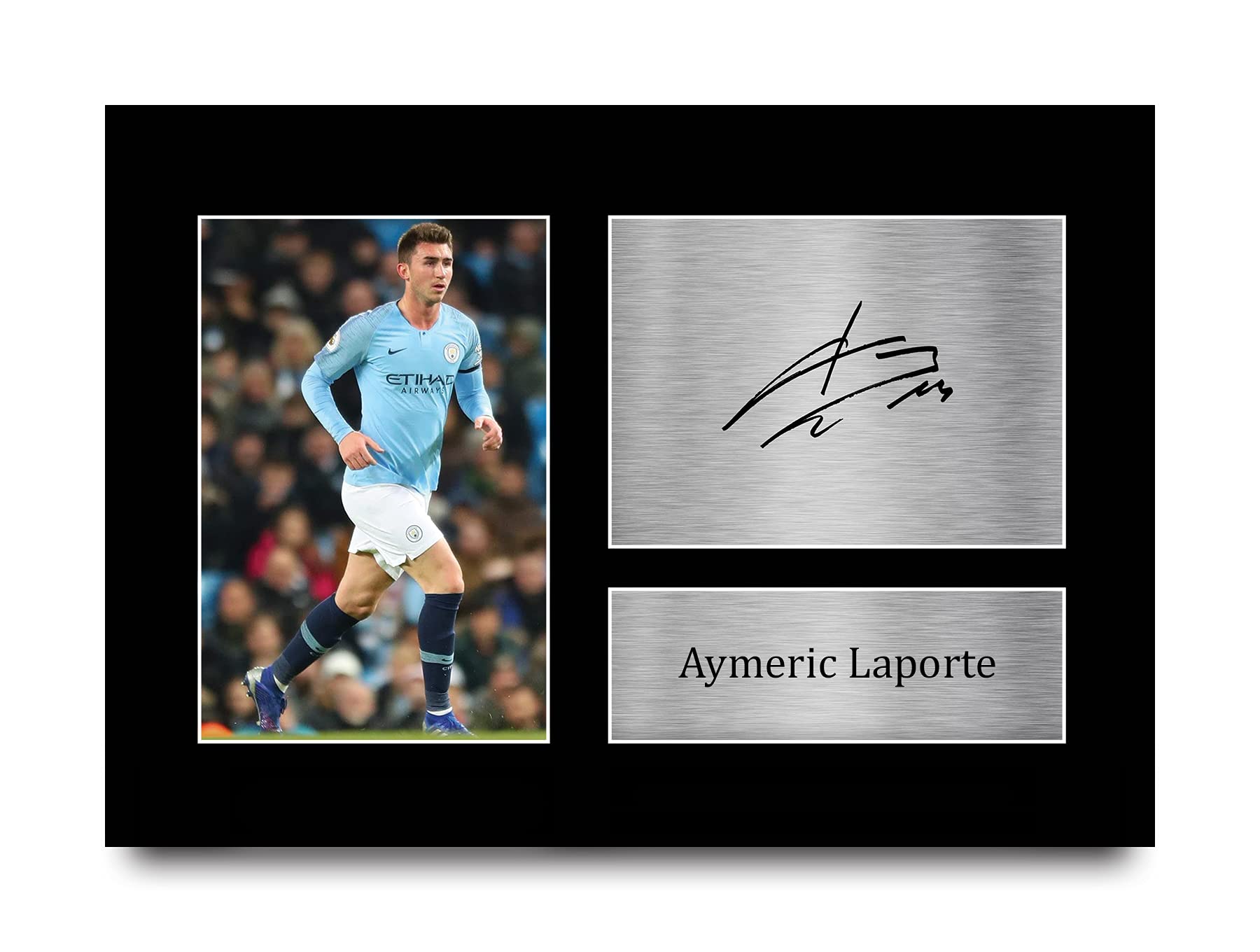 HWC Trading Aymeric Laporte Manchester City Man City Gifts Printed Signed Autograph Picture for Fans and Supporters - A4