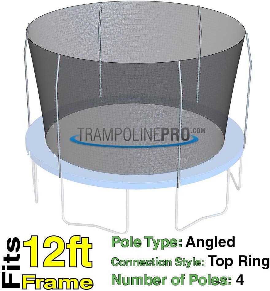 Trampoline Replacement Nets for Top Ring Models | Choose from 12ft/14ft/15ft Foot Net for Top Ring Style Using 6 Poles | Net Only | Poles Not Included | Top Ring Not Included