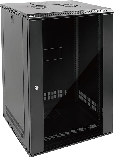 Tecmojo 18U 450mm Depth Wall Mount Server Cabinet Black 19” Rack Enclosure