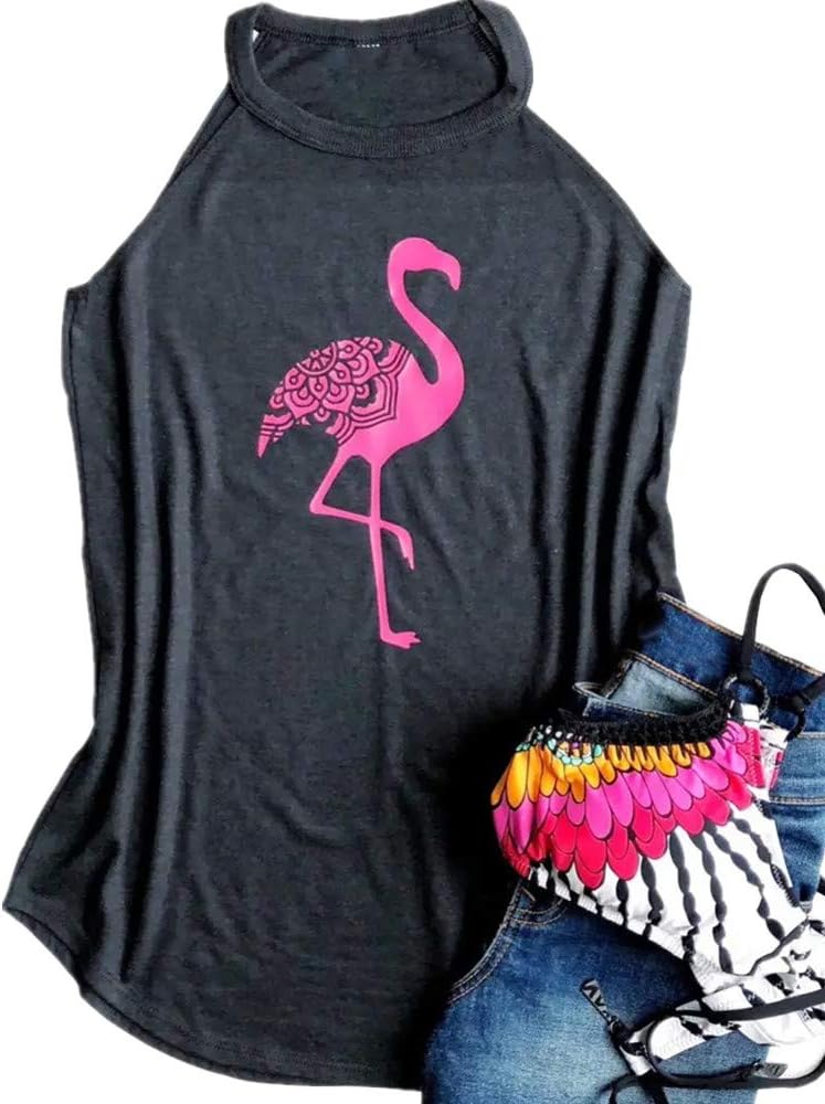 Beopjesk Womens Workout Pineapple Flamingo Printed Graphic Tanks Tops Summer Sleeveless Shirts