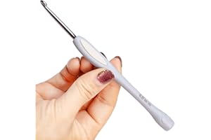 SensePeak Hand Polished Stainless Crochet Hook 4.0mm Single, Chinese Traditional Design Ergonomic Stainless Steal Small Inline Pointy Crochet Hook for Arthritic Hands