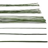 Saktopdeco 21.6 Inch Floral Stems Wire Green Paper Wrapped Wire 18 Gauge 20 Gauge 24 Gauge for Crafts Flower Arrangement