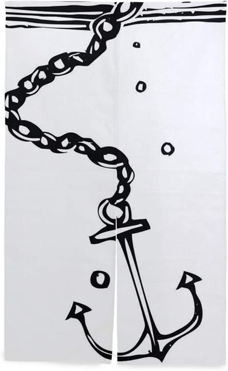 Amazon Patinisa 間仕切りカーテン アンカーは海のイラストに沈んで深い安定性の強さのための愛 おしゃれ 間仕切り遮光 飾り付け 装飾 玄関 キッチン リビング 店 出入り口 突っ張り棒付き 86 143cm のれん オンライン通販