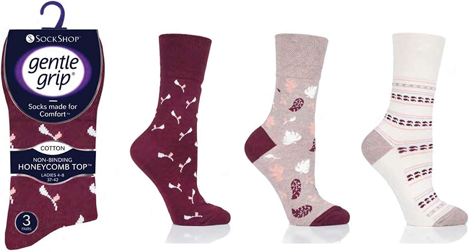 Ladies women 6 pairs Breathable Loose Soft Top Non Elastic Bamboo Socks