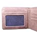 ZH Men's Canvas Leather Wallet Small Bifold Card Holder Billfold with ID Window (Black-M)