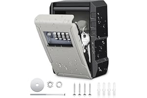 【Updated Version】ELECTOP Key Lock Box Wall Mount, Security Lock Boxes for House Key, Resettable Code Key Box with 4-Digit, Key Safe Lockbox for Indoor, Outdoor, Garage, Garden, Store(1 Pack)