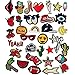 Special100% Iron On Patches 35 Pcs Assorted Size Embroidered Patches Motif Applique Badge Stickers For DIY Clothing, Jeans, Jacket, Handbag, Shoes