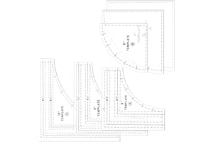 MEKUEEEX 3 Set Drunkards Path Quilting Templates10 '' 8 '' 6 '' Large Quilting Rulers and Templates for Cutting Patterns with 1/4" Seam Allowance Supplies for DIY Craft(Clear)