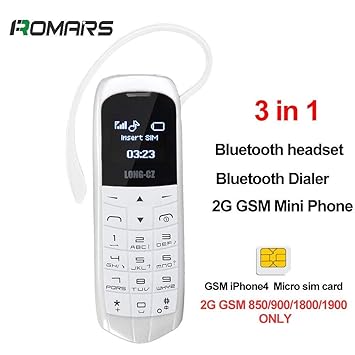 LONG CZ J8 Kleinstes Handy der Welt, simlockfrei, Bluetooth, bluetooth Dialer , bluetooth earphone 3 in 1 , FM-Radio, Micro-S