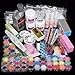Lookatool 42 Acrylic Nail Art Tips Powder Liquid Brush Glitter Clipper Primer File Set Kit