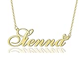 Sienna Heart Name Necklace 18k Gold Plated