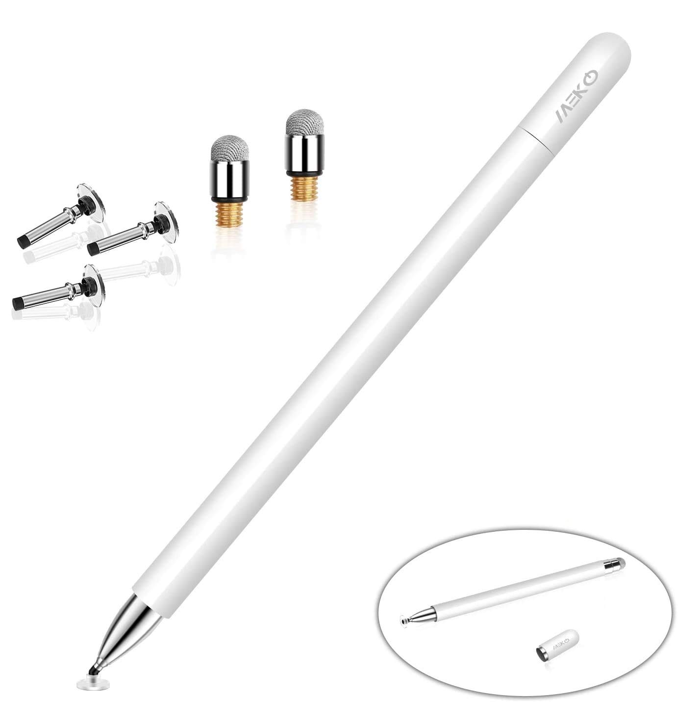 MEKO Stylus Pens for Touch Screens, Tablet Pencil with Magnetic Cap, High Sensitivity & Fine Point Universal for Android/Phone/iPad Pro/Air/Samsung/and All Devices (White) — image 1