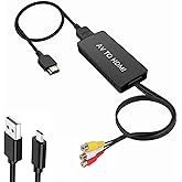 BD&M RCA to HDMI Converter, AV to HDMI, 1080P RCA Composite CVBS Video Audio Converter Adapter Supporting PAL/NTSC for TV/PC/ PS3/ STB/Xbox VHS/VCR/Blue-Ray DVD Players