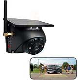Portable Wireless Backup Camera Magnetic Solar WiFi Rear View Camera for RV | 1080P HD Night Vision AI BSD Detection Alert 9600mAh Battery No wiring Phone App Control Adjustable Camera for Truck Trailer
