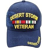 First Military Choice Desert Storm Veteran Baseball Cap, Navy Blue with Service Ribbons, Adjustable