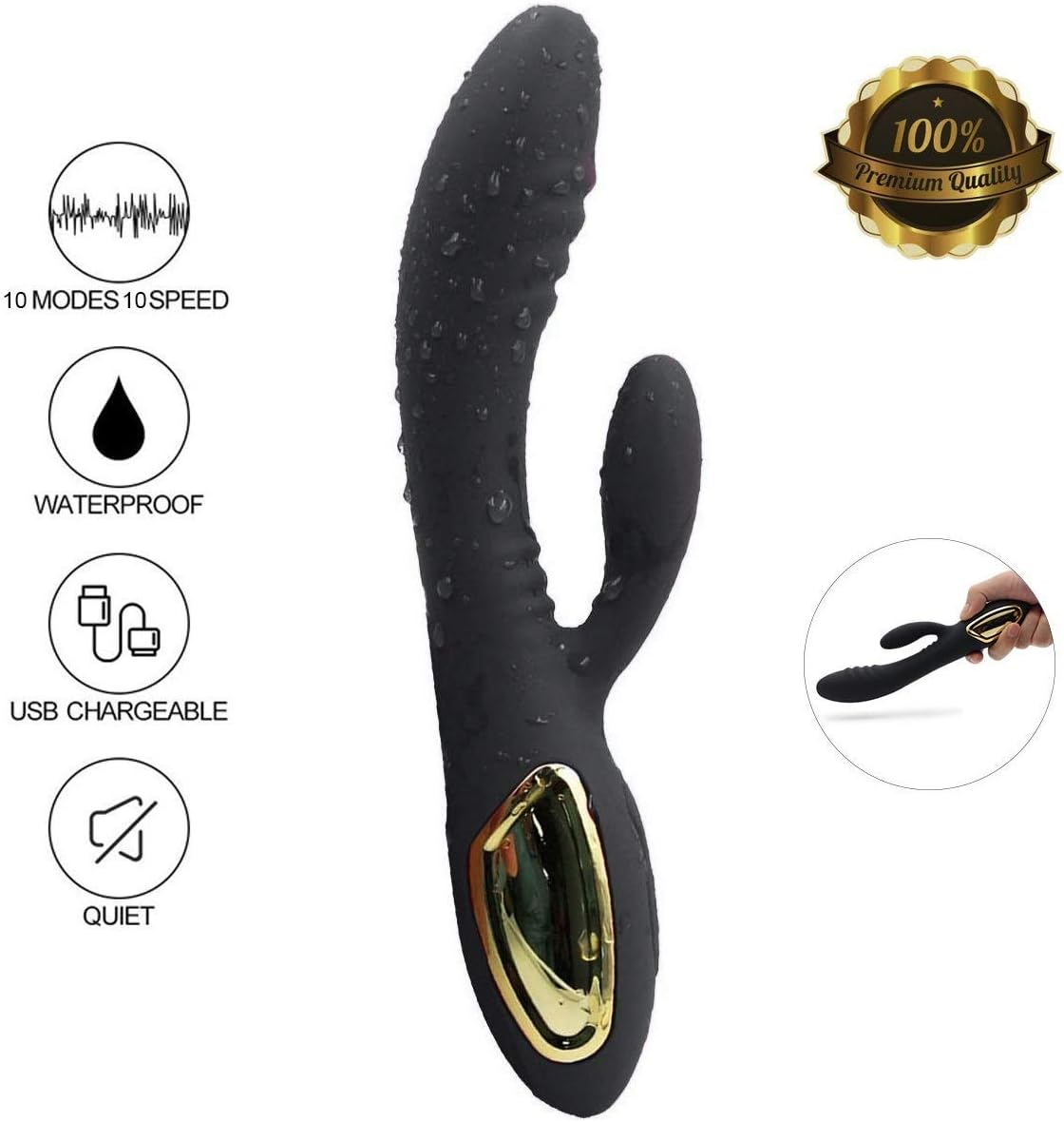 V-Î-Brâtor LED New Massage Wand with USB Cable Rechargeable,Whisper Quiet Safe Silcione Waterproof Handheld, Cordless, 12x Vibrations Adjustable for Neck Shoulder Back Body,Sports Release (Black)