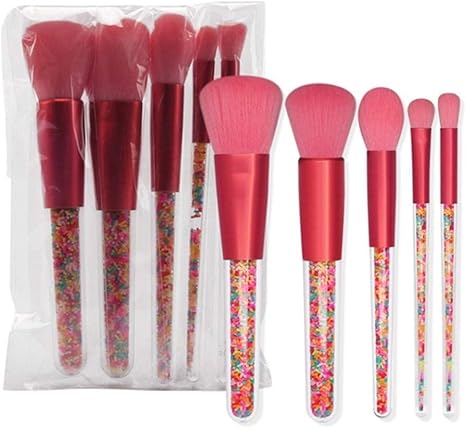 Amazon ブラッシュブラシキャンディメイクブラシ携帯用ハンドル5個メイクブラシセットのアイブローブラシ 女性のための美しい化粧ブラシ Handle Color Candy Pack N P メイクアップブラシ 通販