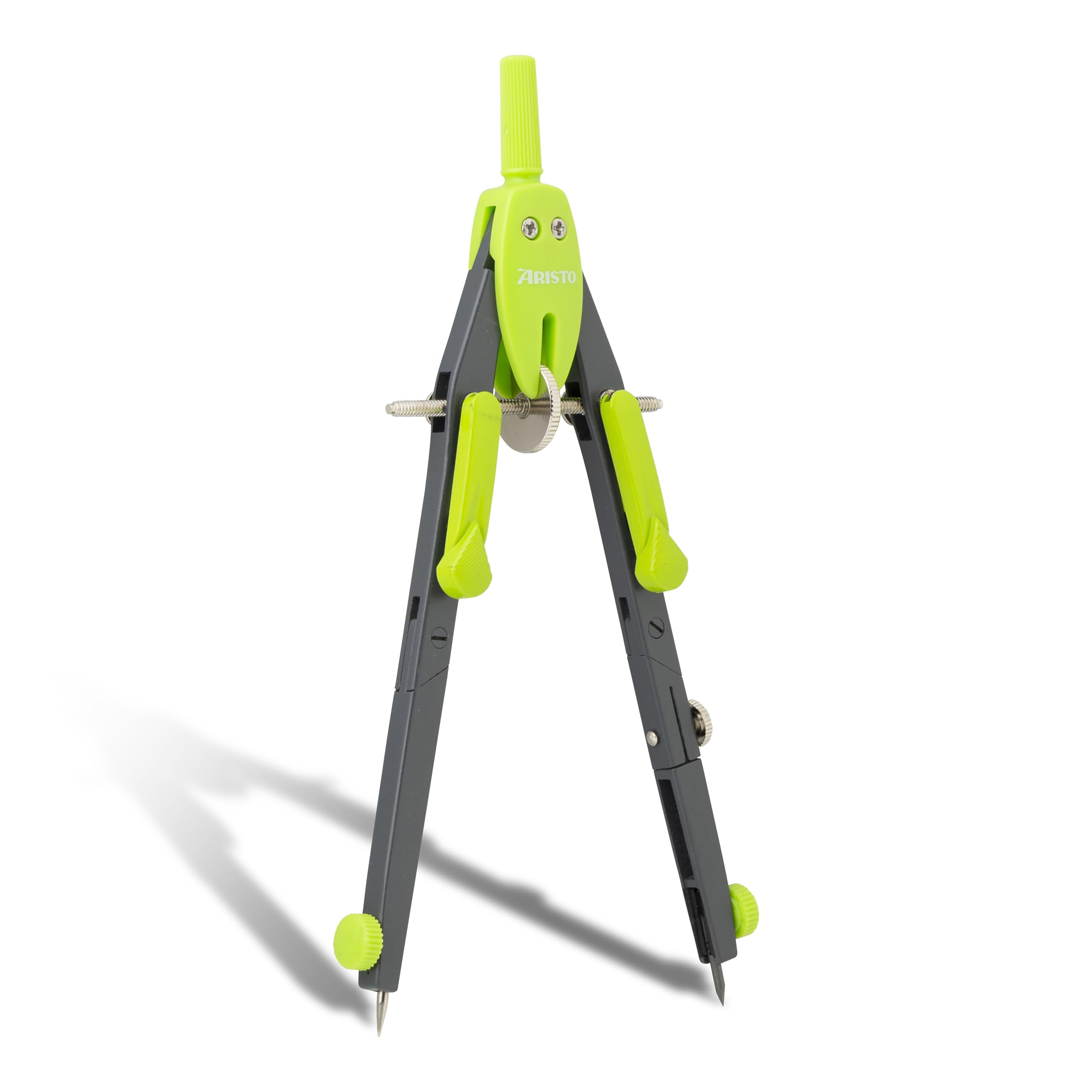 Aristo AR552742-20 BTS Quick Adjustment Compass (Circles up to 340 mm Diameter, 2 Joints, Refills and Replacement Needle) Neon Green