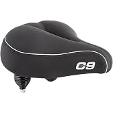 Cloud-9 Cruiser Select Ariflow CS Bike Saddle 10.5" x 10.75" | Soft Touch Vinyl Bike Seat, Coil Spring, Vented Anatomic Relief