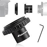 Astromania Telescope Camera Adapter, T2 T Ring and T Adapter M42x0.75 Male Thread to 1.25 Inches Telescope Photo Adapter, T-Mount Telescope Astrophotography Accessories for Canon EOS SLR/DSLR Camera